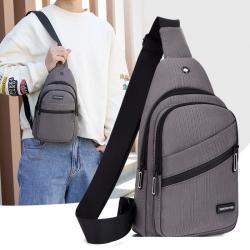 Wholesale Custom Fashion Travel Earphone Hole Anti-Theft Crossbody Bag OEM Logo Sports Chest Bag For Men