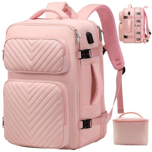 Custom Trendy Large Capacity Quilted Backpack for Women Multi-functional Business Backpack with Laptop Pocket