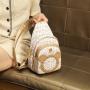 Mini Backpack Cross border Fashion PU Spring New Old Flower Crossbody Chest Bag