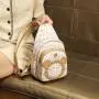 Mini Backpack Cross border Fashion PU Spring New Old Flower Crossbody Chest Bag