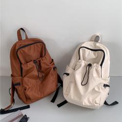 Fashion Backpack bag for women Drawstring Ruched Casual College girls School bags Nylon backpacks Custom logo