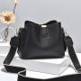 Simple And Casual Lychee Patterned Bucket Bag PU New Trendy Multi Color Shoulder Bag Handbags Brands China Brand Women Bags