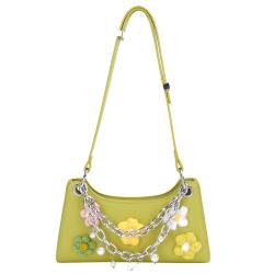 Custom designer famous ladies Pu leather handbags crossbody bags women hand bags with flowers and chains