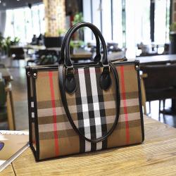 2024 Custom Stripe Canvas Tote Bags For Women Ladies Bag Handbag Set With Pouch