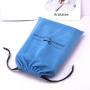 Customized Luxury Blue Thick Suede Drawstring Hat Shoes Clothes Packaging Pouch Logo Printing Velvet Dust Bag For Hanbdag