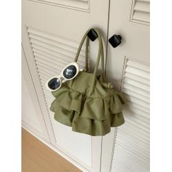 New arrival soft leather shoulder bag fashion design ruffled edges for pleated bags gray handbag ladies bag