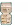 Custom Logo Velvet Jewelry Box Organizer Leather Earring Ring Necklace Bangle Portable Jewellery Travel Case with mirror