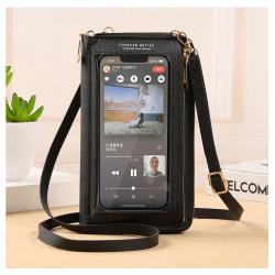 Phone bag Fashionable Female Diagonal Anti-Theft Mobile Phone Bag Transparent Mini Wallet with Touch Screen Anti-Fall Function