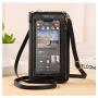 Phone bag Fashionable Female Diagonal Anti-Theft Mobile Phone Bag Transparent Mini Wallet with Touch Screen Anti-Fall Function