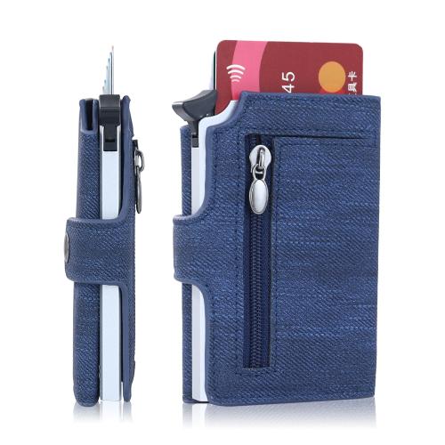 2024 Custom Design Ultra Metal Rfid Pop Up Wallet Minimalist Aluminum Credit Card Holder
