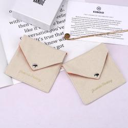 Hot Sale 8Oz Canvas Envelope Jewelry Comb Cosmetic Pouch Custom Logo Cotton Envelope Dust Jewelry  Bag