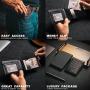 Slim Wallets Money Clip for Men Leather Card Holder Wallet RFID Blocking Front Pocket Bifold Minimalist Credit Card Case