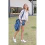 New Fashionable Denim Shopping Bag Neutral Men's and Women's Canvas Schoolbag with Two Handles for Make-Up and Art Leisure