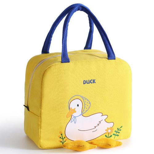 KBW157 2023 Wholesale New Small Yellow Duck Cute Cartoon Bento Lunch Tote Bag Storage Insulated Lunchbox Bag