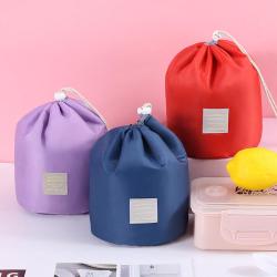 Travel cosmetic bag waterproof cylinder wash bag portable organizer cosmetic lazy drawstring makeup bag for women