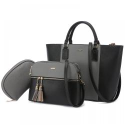Lovevook 2021Factory Ready to Ship PU Leather Women's Handbag shopping Tote Bag Clutch purse Coin Pocket 3 Pcs Lady Handbag Set