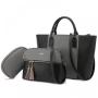 Lovevook 2021Factory Ready to Ship PU Leather Women's Handbag shopping Tote Bag Clutch purse Coin Pocket 3 Pcs Lady Handbag Set