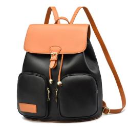Large Capacity 2024 New Anti Splash Premium High Quality PU Student School Bag Famous Women's Retro Print Design Backpack