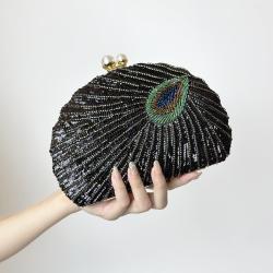 New arrival beading bags retro evening clutch bag purse ladies evening bags green beaded handbags wholesale pochette femme