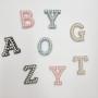 Multicolor 26 Alphabet Letters Self Adhesive Glitter Chenille Embroidery Letter Patches Varsity Shape Patches Chenille Patches
