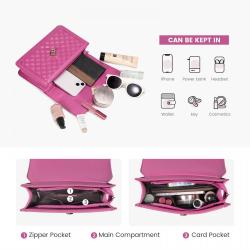 LOVEVOOK OEM ODM Wholesale Women Quilted Crossbody Leather Shoulder Purses With Chain Strap Stylish Clutch Purse Bags For Ladies