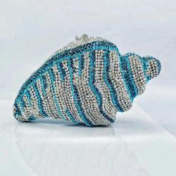 Hot Selling Design Conch Rhinestone Purse Shell Formal Clutch Bling Purse Rhinestone Handbag Rhinestone Purse Handbag Clutch