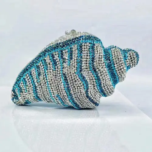 Hot Selling Design Conch Rhinestone Purse Shell Formal Clutch Bling Purse Rhinestone Handbag Rhinestone Purse Handbag Clutch