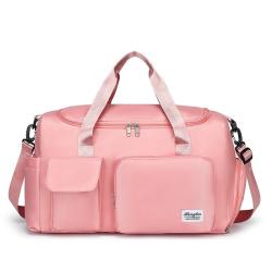 Large capacity portable fitness shoulder independent shoe compartment yoga travel bag