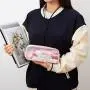 Gelory School Children Student Pen Stationery Organizer Zipper Pencil Case Bag Mesh Pencil Pouch