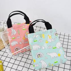 Reusable Lunch Bag Foldable Lunch Tote Travel Bag Lunch Box Holder Bento Cooler Bag