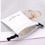 Recyclable Custom Logo Printing Brush Canvas Jewelry Ring Storage Pouch Luxury Soft Drawstring Cotton Jewelry Packing Dust Bag