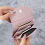 New korean style short small wallet women portable compact solid color simple girls wallets new pu leather coin purse card bag