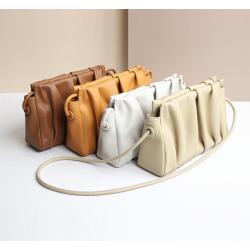 Customs Handbag Luxury Lady Designer Bag Soft Leather CrossBody Bag Pleated Pattern Women Shoulder Bag