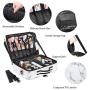 Travel Makeup Train Case Makeup Cosmetic Case Organizer Portable Artist Storage Bag with Adjustable Dividers for Cosmetics