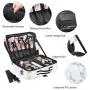 Travel Makeup Train Case Makeup Cosmetic Case Organizer Portable Artist Storage Bag with Adjustable Dividers for Cosmetics