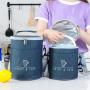 HR628 New Handheld One Shoulder Bento Bag Freshness Preservation Insulation Lunch Box Bag Oxford Round Barrel Insulation Bag