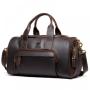 Custom travel bag crazy horse genuine leather handbags for men vintage business trip big totes hand bag with high quality