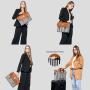 LOVEVOOK ladies office handbags satchel bags women business canvas PU shoulder bag large capacity 15.6 in laptop bags for women