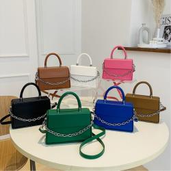 Low Price Carteras Para Mujer Chain Colorful Square Bags New Fashion Ladies Shoulder Bags Leather Crossbody Bags For Girls Women