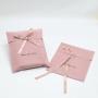 Custom Black Logo Printed Pink Velvet Flap Gift Jewelry Makeup Envelope Pouch Dust Clothing Packaging Velvet Bag