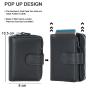 Professional Slim Business Card Carrier Name Card Holder Wallet With Magnetic Shut RFID Blocking Wallet With Pop Up Leather Case