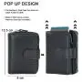 Professional Slim Business Card Carrier Name Card Holder Wallet With Magnetic Shut RFID Blocking Wallet With Pop Up Leather Case