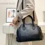 2024 Large capacity crocodile  cowhide bag embossed  genuine leather crossbody Tote bag Boston bag women's handbag