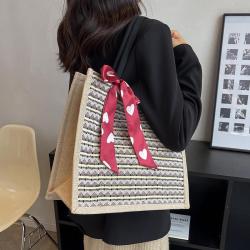 Ethnic Style Retro Linen Tote Bag Women'S New Large Capacity Fashion Mommy Bag Class Shoulder Bag