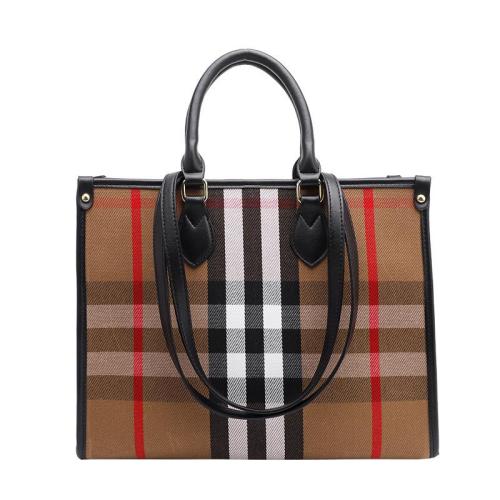 2024 Custom Stripe Canvas Tote Bags For Women Ladies Bag Handbag Set With Pouch