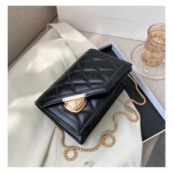 2024 Four Seasons Embroidery Line Diamond Bag Women's Fashionable Korean Edition Lock Casual Texture Chain Single Shoulder Bag P