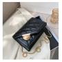 2024 Four Seasons Embroidery Line Diamond Bag Women's Fashionable Korean Edition Lock Casual Texture Chain Single Shoulder Bag P