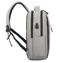 Unisex Large Capacity USB Laptop Backpack Waterproof Oxford Material Schoolbag with Zipper Closure for Students