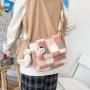 2022 Fashion Lady Designer Bags Trending Girls Plush Polyester Plaid Pattern Sling Purse Student Cute Cross-body Messenger