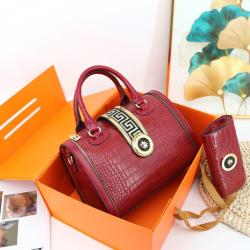 Ladysky top selling pillow shoulder Ladies Bag set of two Hand Bags Luxury Women high quality designer PU crocodile bags 29cm